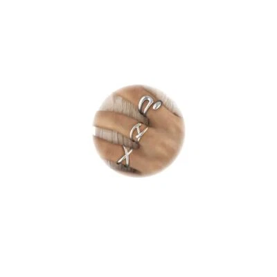 3PCS Chunky Gold Rings Adjustable Irregular Textured Irregular Ring Set-Silver