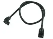 20cm Black SATA 3 III 6 GB/s Round SSD/HDD Data Cable Straight to Rt Angle