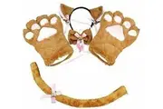 Kitten Cosplay Costume Cat Tail Ears Collar Paws Gloves Anime Lolita Gothic Set Anime Costumes Women