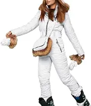 [Generic] Women Snow Suits Ski Suit with Gloves and Bag Snowsuits Outfits Skiing Clothing Jumpsuit One Piece Overalls Adult