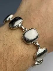 33g METEORITE MUONIONALUSTA bracelet - caboshons, sterling silver.925 #MET24