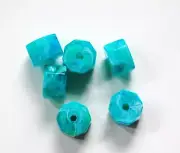 Vintage Peacock Blue Marbled Octagon Lucite Beads bds676B