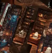 30 PC Bookmark Set Ghost Library Books Reading 1.5" x 6" New Free Ship 268