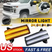 Clear Lens Mirror Side LED Light White/Amber for Switchback Chevy Silverado 20+