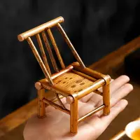 在飛比找樂天市場購物網優惠-迷你梅鹿竹工藝擺件 竹製桌椅復古案幾小桌子竹椅裝飾收藏桌面文