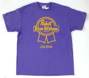 PABST BLUE RIBBON SHIRT Men's Size XL X-Large Purple/Yellow Beer Est. 1844 NEW