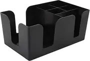 Coffee Bar Organizer, Black Upright Cup and Condiment Station Countertop Organizer Cup Dispenser Condiment Storage Accessories