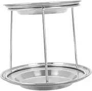 OKUMEYR Seafood Tray Double Layer Stainless Steel Buffet Display Stand Rustic Design