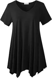 [LARACE] Women Casual T Shirt V-Neck Tunic Tops for Leggings