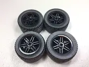 New LEGO Black Wheels 30.4mm x 20mm Lot of 4 Authentic 43.2x22 ZR Tires VR