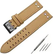 [TIOYW] Genuine Leather Watchbands 20/22mm Band For Hamilton Khaki Field Watch H760250 H77616533 Watchband Watch Strap Button Buckle