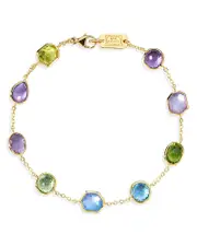 Ippolita 18K Yellow Gold Rock Candy Multi Gemstone Link Bracelet