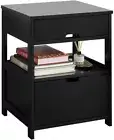 Black Bedside Table With 2 Drawers mdf Bedside Tables