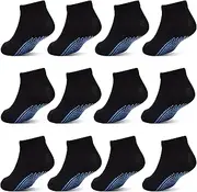 [HYCLES] Baby Non Slip Grip Socks for Boys Girls 12 Pairs Toddler Non-Slip Ankle Socks for 6 Months - 7 Years
