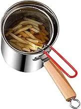 Deep Fryer Pot with Basket, Tempura Fryer Pot with Strainer Basket, Stove Top Frittyer for Chicken Wings, Roasting Seafood, Kitchen French Fries