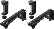 2Pcs Under Desk Keyboard Tray Foldable Brackets with Clamp Easy to Install Adjustable Desktop Extension Shelf 12.5x4.3cm