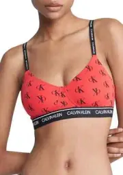 Calvin Klein CK One Cotton Lightly Lined Bralette QF6094 - Red - Size XL