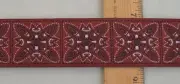 Flat Trim/ Woven Ribbon - 1 1/2" w - Woven Bandana Pattern - Red, Black, White
