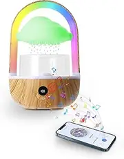 Aromatherapy Essential Oil Diffuser Rainbow Rain Cloud Humidifier Water Drip Mushroom Diffuser with Running Lights & Rain Sounds for Sleeping - Tabletop Water Fountain & Night Light