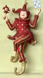 Mark Roberts 9" Jester w Puppet Mythical Fantasy Elf Christmas Ornament NWT RARE