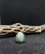 Native American Navajo hachita turquoise sterling silver ring size 5 stamped