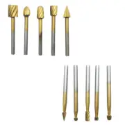 US 10PC Gold Tungsten Carbide Cutting Burr Set Dremel Drill Bits rotary grinder