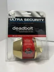 Ultra Security Deadbolt Polished Brass Exterior Key-Locking Deadbolt #83968 NIB