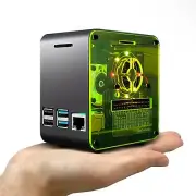 Raspberry Pi 4 Case, Miniature Desktop Aluminum Case with Cooling Fan and Col...
