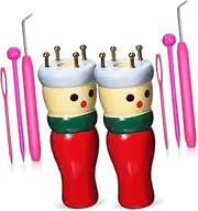 Knitting Loom Boys and Girls 1 Set of Wooden Knitting Dolls 6 Spools Machine Toy for DIY and Craft Projects Random Color