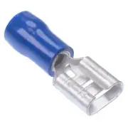 25 x 6.3mm Blue Female Double Crimp Connector Terminal