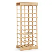 Costway 40 Bottle Wine Rack 10-tier Wine Bottle Holder Display Shelves Cellar Dining Living Natural