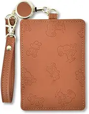 [SNOOPY] 0214 Camel Pass Case, Commuter Pass Case, Synthetic Leather, Reel, Card Case, Women's, Girls, Adults, High School Students, Children, Cute, Character, Camel (SPIK-066), one Size