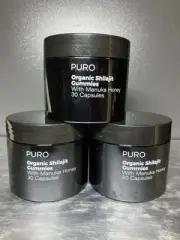 3x PURO Organic Shilajit Gummies W/ Manuka Honey 30Caps