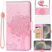 [Asuwish] Mobile Phone Case for Samsung Galaxy S24/S25 Plus S24+ 5G Case with Glass Film Screen Protector and Card Slot Foldable Leather Wallet Stand S24plus 24S S 24 + 24+ Mobile Phone Protective Phone