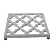 Square Cast Iron Trivet, Gray Metal Trivets for Kitchen Dining, Hot Pot Holde...