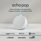 Amazon Echo Pop (1st Gen) Full Sound Smart Speaker with Alexa - Glacier White