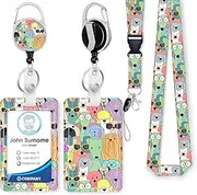 ID Badge Holder with Lanyard and Retractable Badge Reel Clip,