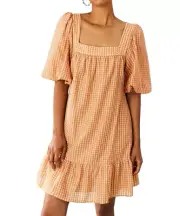 MARIE OLIVER NWT $298 Kaylee Short Puff Sleeve Mini Shift Dress in Desert S
