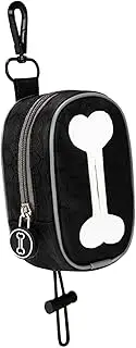 ＫＬＫＣＭＳ Dog Waste Bag Holder with Clip for Leash, Poo Collection Sack for Outdoor Use, Black
