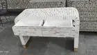 NEW Mother of Pearl Inlay Waterfall Console - White