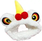 Perfk Lion Dance Dog Headwear,Pet Costume Hat,Cute Head Accessorries,Small Pet Headwear,Funny Dog Costume for Puppy,Small Dogs Cats