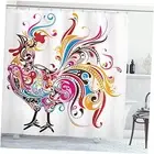Gallus Shower Curtain, a Colorful 69"W x 70"L (Pack of 1) Magenta Yellow