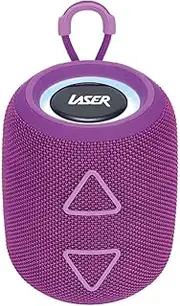 [Laser] Mini Portable Fabric Bluetooth Speaker, AUX, USB, MicroSD, TWS, LED Light Display, Type-C Charging, 1200mAh Battery, Up to 2 Hours Playtime, Compact and Lightweight - Purple