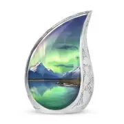 Aurora Borealis Cremation Urn - Small Urn For Human Ashes Keepsake