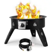 Onlyfire Outdoor Propane Fire Pit 19", Height Adjustable Gas Fire Bowl with L...