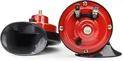 Poemtian 2 PCS 12V 300DB Super Loud Train Horn Air Electric Snail Horn for Trucks Cars Motorcycle Waterproof