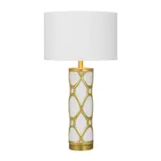Villa Perfect White Gold Patterned Table Lamp