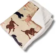 P Dot Wolf Cute Creations Dog Blanket Throw Reversible Dog Printed Blanket for Kids Teens Adults Dogs Soft Warm Microfiber Fleece Solid Blanket for Bed, Couch and Travel (Small, Labrador)