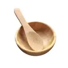 Mini Size Bamboo DIY Face Mask Mixing Bowl With Spoon Aromatherapy Bowl Set _co