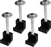 QBOONPT 4PCS Truck Tool Box Mounting Kit Comes with Fastening Nuts, Truck Tool Boxes for Bed of Truck, Aluminum Allo Mount J Hooks Crossover Tie Downsfor Fix Tool Boxes(Black)